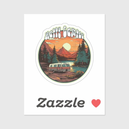 Gelukkige Kampeerder Sticker (Vel)