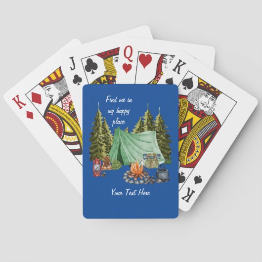 Gelukkige kampeerplek pokerkaarten (Achterkant)