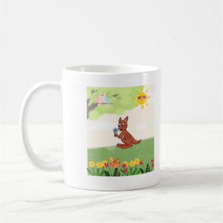 Gelukkige kangoeroe in het bos koffiemok