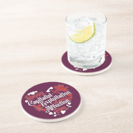 Gelukkige kapitalistische uitbuiting van affectied zandsteen onderzetter