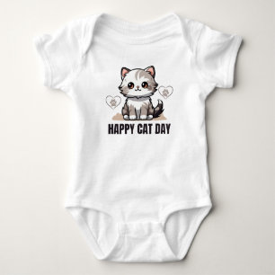 Gelukkige kat dag baby T-shirt