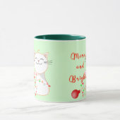 Gelukkige Kat die met LEIDEN Licht spelen | Schatt Mok (Midden)