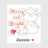 Gelukkige Kat die met LEIDEN Licht spelen | Schatt Sticker (Vel)