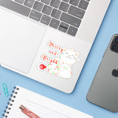 Gelukkige Kat die met LEIDEN Licht spelen | Schatt Sticker (Laptop met iPhone)