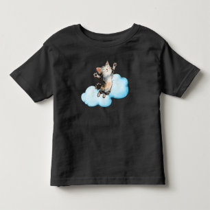 Gelukkige Kat die Speelt in Wolken Kinder Shirts