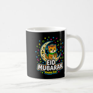 Gelukkige kat eid mubarak voor moslimkinderen eid  koffiemok