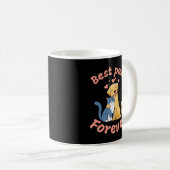 Gelukkige kat en gelukkige hond. Beste vrienden vo Koffiemok (Voorkant rechts)