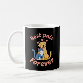 Gelukkige kat en gelukkige hond. Beste vrienden vo Koffiemok