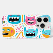 Gelukkige kat en monster gezichten Case-Mate iPhone case (Achterkant (horizontaal))