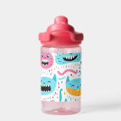 Gelukkige kat en monster gezichten waterfles (Achterkant)