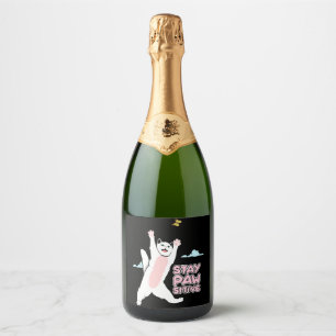 Gelukkige kat Geluk Gelukkige kat Sparkling Wijnetiket