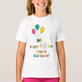 Gelukkige kat, gelukkige ballonnen!🎈🐱 t-shirt