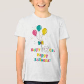 Gelukkige kat, gelukkige ballonnen!🎈🐱 Tri-Blend shirt (Voorkant)