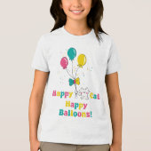 Gelukkige kat, gelukkige ballonnen!🎈🐱 Tri-Blend shirt (Voorkant)