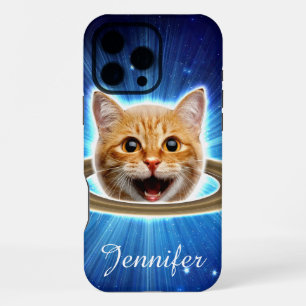 Gelukkige kat in de ruimte. iPhone 16 pro max hoesje