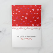 Gelukkige kat in een Valentijnskaart hartjesdoos Kaart (Binnen)