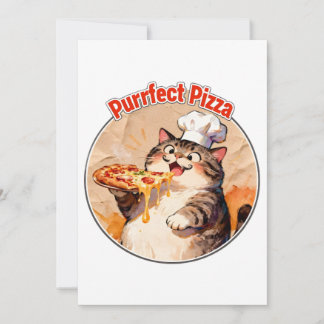 Gelukkige kat-kok met pizza kaart