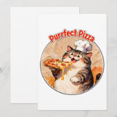 Gelukkige kat-kok met pizza kaart (Voorkant / Achterkant)
