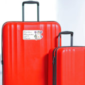 Gelukkige kat met bloemen Bagage-ID Sticker