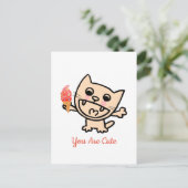 Gelukkige kat met ijs briefkaart (Staand voorkant)