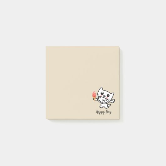 Gelukkige kat met ijs post-it® notes (Voorkant)