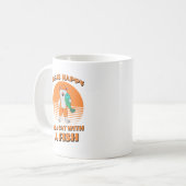 Gelukkige kat met vis. Kattenvisser. grappig Koffiemok (Voorkant links)