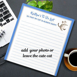 Gelukkige kat of foto gepersonaliseerd om planner  notitieblok