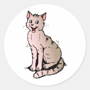 Gelukkige Kat Ronde Sticker
