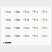 Gelukkige Kat Stem GOTV Ronde Sticker (Vel)