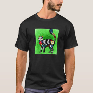 Gelukkige Kat Suiker Schedel Calavera Dia De Los M T-shirt