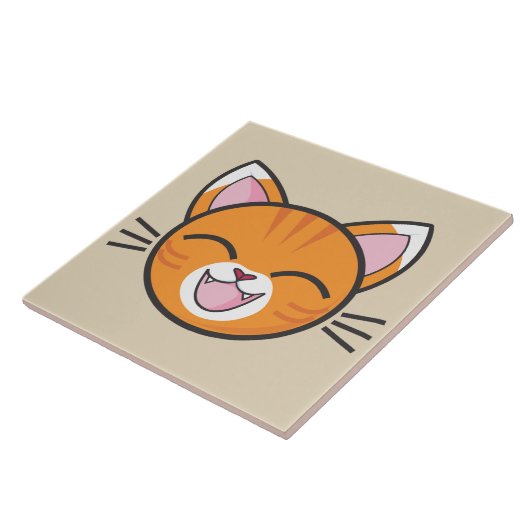 gelukkige kat tegeltje (Zijkant)