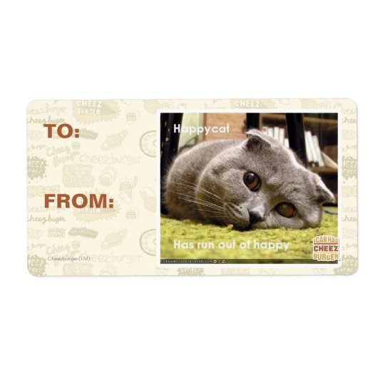 Gelukkige kat, uit gelukkig etiket (Voorkant)