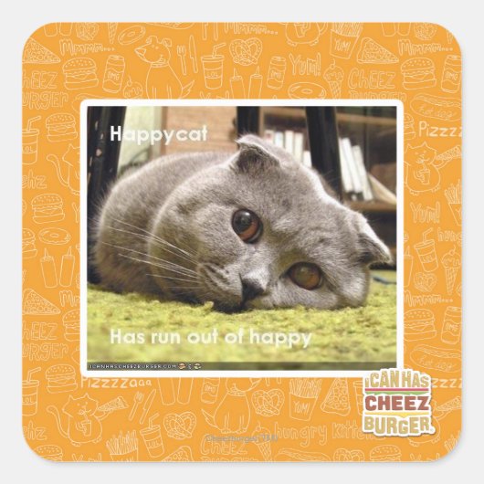 Gelukkige kat, uit gelukkig vierkante sticker (Voorkant)