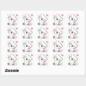 Gelukkige Kat Vierkante Sticker (Vel)