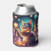 Gelukkige kat viert kerst،Cooler Blikjeskoeler (Blikje Voorkant)