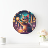 Gelukkige kat viert Kerstmis, Muur Klok (Huis)