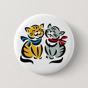 Gelukkige Katjes Ronde Button 5,7 Cm