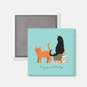 Gelukkige Katten Dame Magneet (Voorkant / Achterkant)