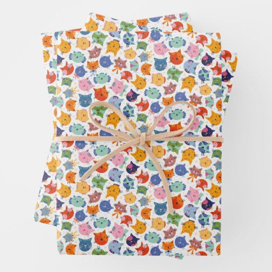 Gelukkige katten inpakpapier (In situ)