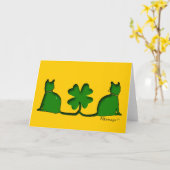 Gelukkige Katten Kaart (Gele Bloem)