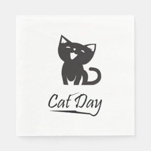 Gelukkige Kattendag Servet