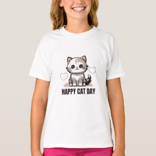 Gelukkige Kattendag T-shirt