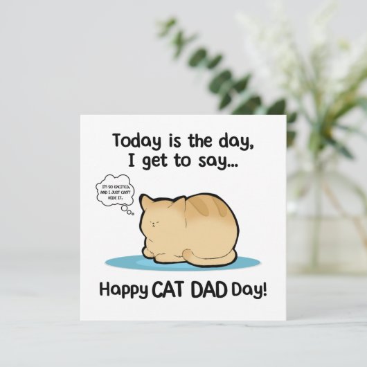Gelukkige kattenvadersdag, gelukkige pootvadersdag kaart (Staand voorkant)