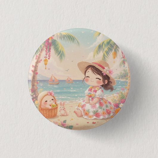 GELUKKIGE KAWAII HAWAI BUTTON (Voorkant)