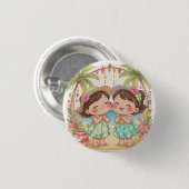 GELUKKIGE KAWAII HAWAI BUTTON (Voorkant /achterkant)