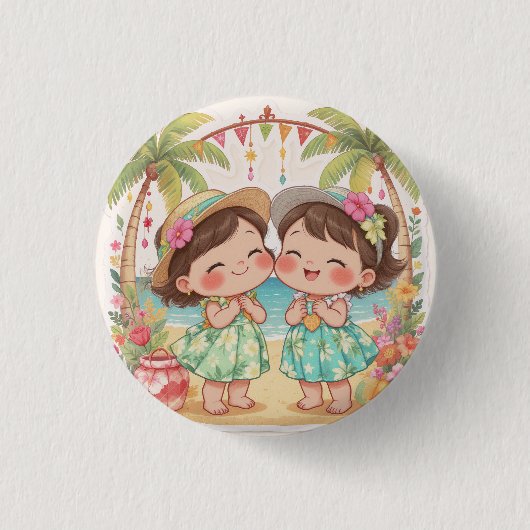 GELUKKIGE KAWAII HAWAI BUTTON (Voorkant)