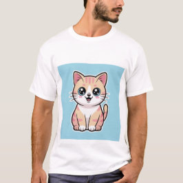 Gelukkige Kawaii Kat Glimlacht Groot - Pastel Kitt T-shirt
