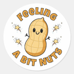 Gelukkige Kawaii Pinda Cartoon – Voelt Me Een Beet Ronde Sticker