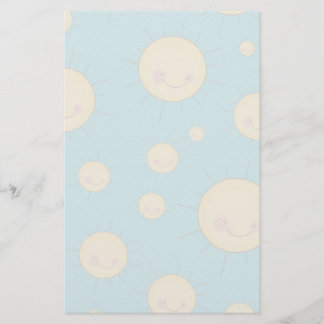 Gelukkige Kawaii zonnige zonnen patroon Briefpapier