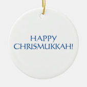 Gelukkige kerst joodse feestdag witte kerst keramisch ornament (Voorkant)